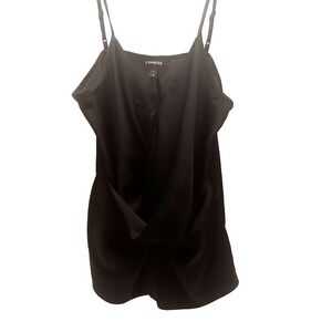 Express Cami Tank Women's Small Black Wrap Front Career Casual Spaghetti Strap